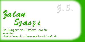 zalan szaszi business card