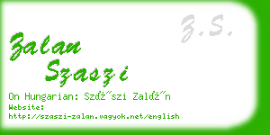 zalan szaszi business card